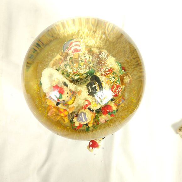 Vintage Grandeur Noel Christmas Snowman Penguin Musical Carousel Water Globe - Picture 6 of 7